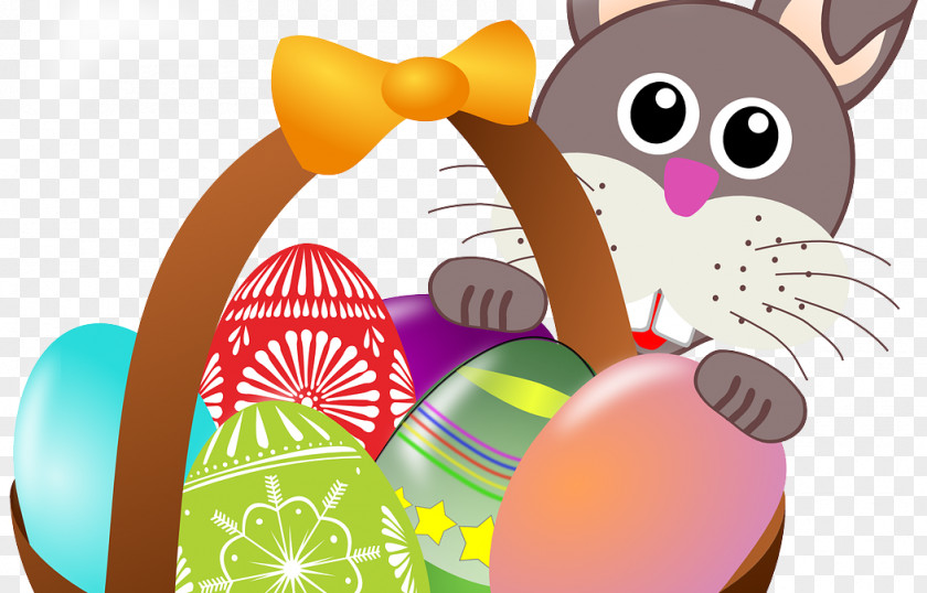 Easter Bunny Basket Egg Hunt PNG