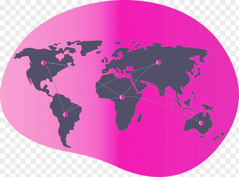 Pink Purple Magenta World Silhouette PNG