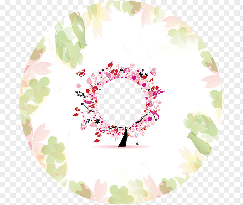 Flower CD Painting Logo Graphic Design PNG
