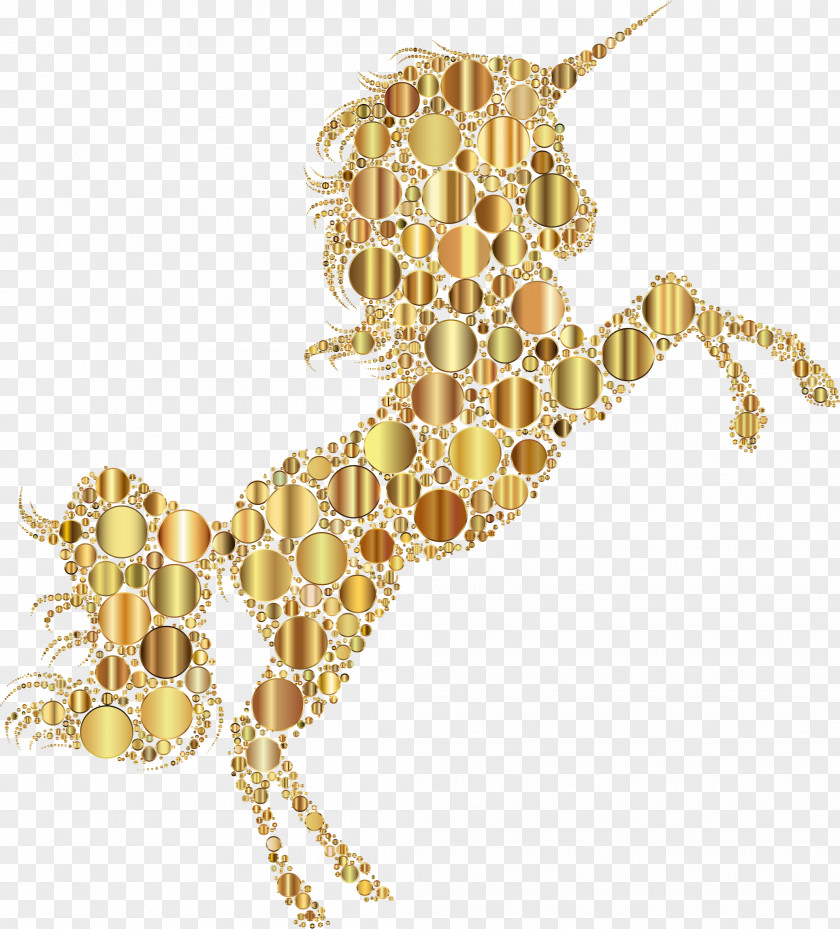Gold Silhouette Cliparts Horse Unicorn Clip Art PNG