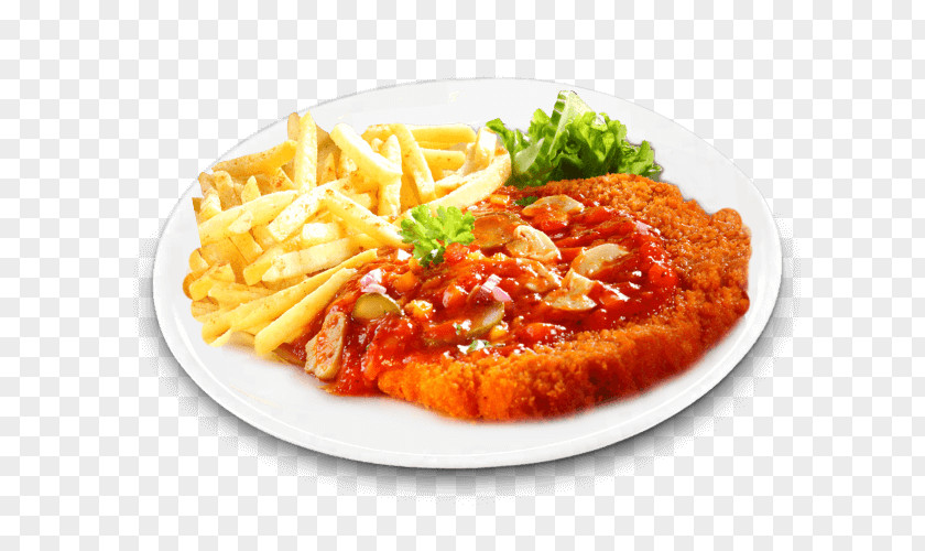 Junk Food French Fries Full Breakfast Schnitzel Milanesa Veal Milanese PNG
