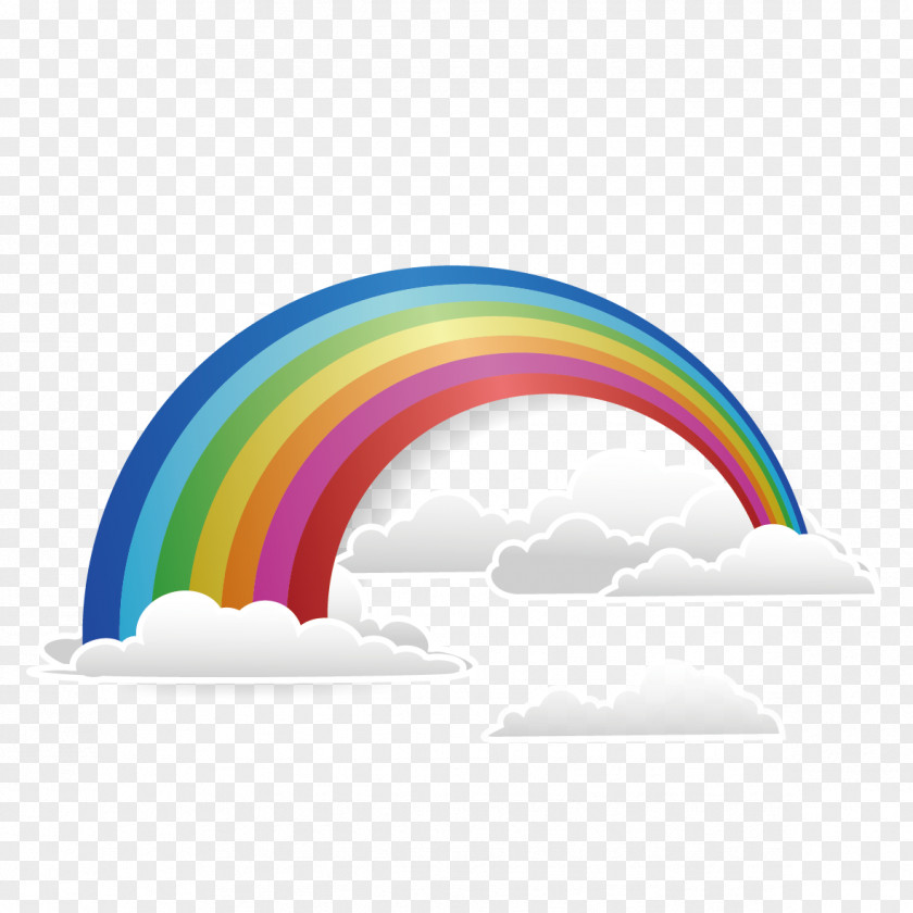Rainbow And Clouds Cloud Iridescence PNG