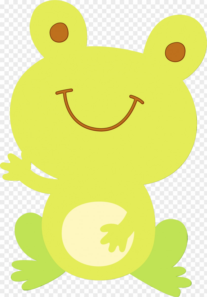Smile Frog Green Yellow Clip Art PNG