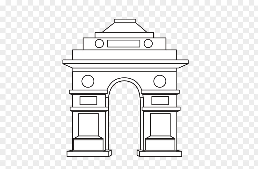 Drawn India Gate Gateway Of Mumbai Drawing Vector Graphics Illustration PNG