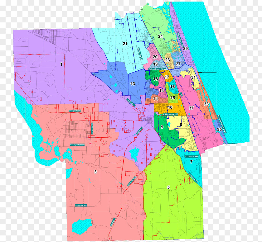 Early Voting Flagler County, Florida Precinct Map Election PNG