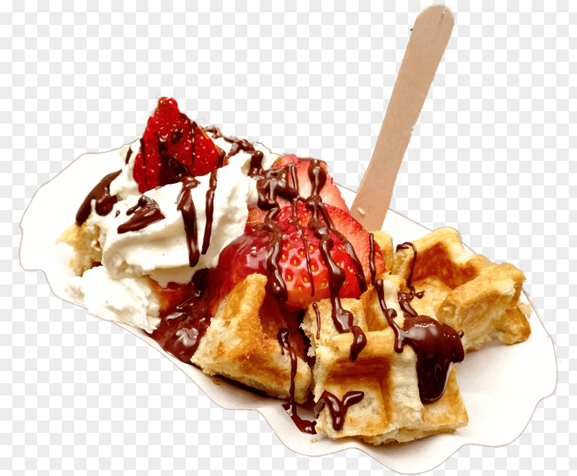 Ice Cream Belgian Waffle Sundae Crêpe PNG