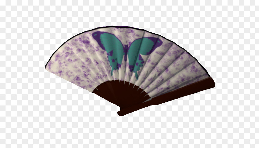 Purple Floral Butterfly Fan PNG