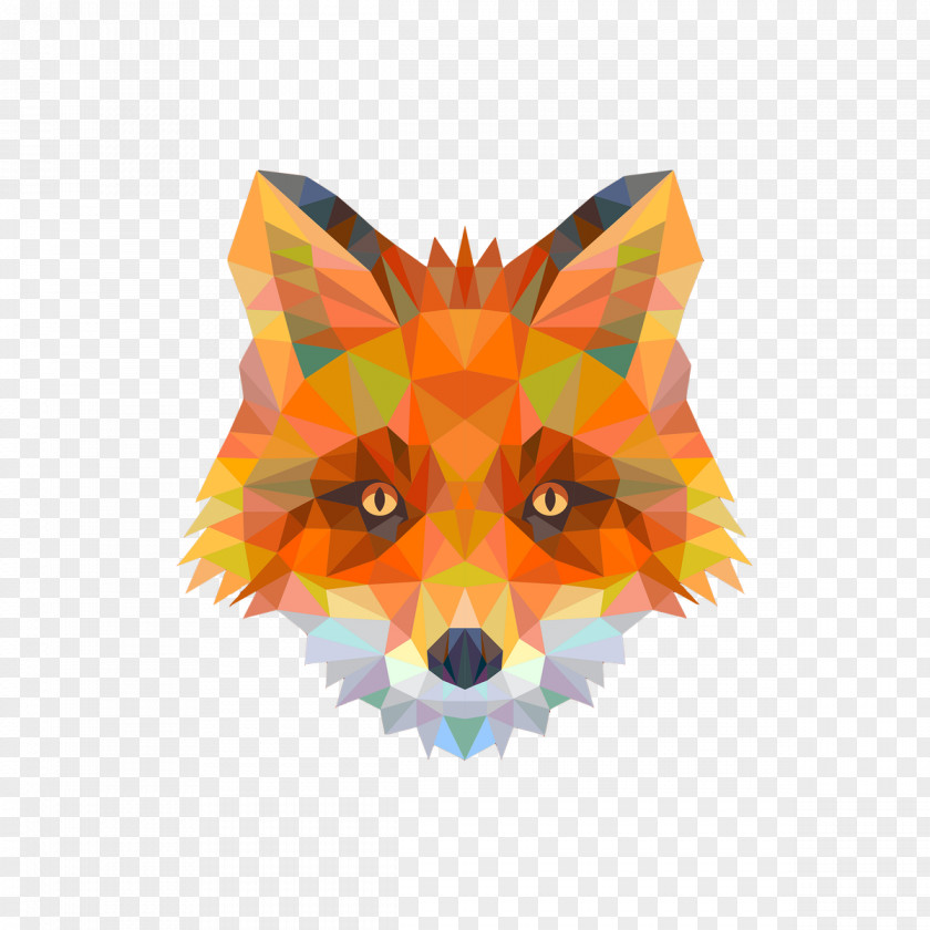 Fox Geometry Painting Art PNG