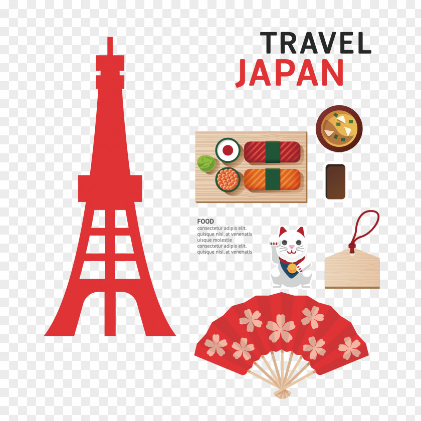Japanese Culture Tokyo Tower Vector Elements Of Japan Euclidean Illustration PNG
