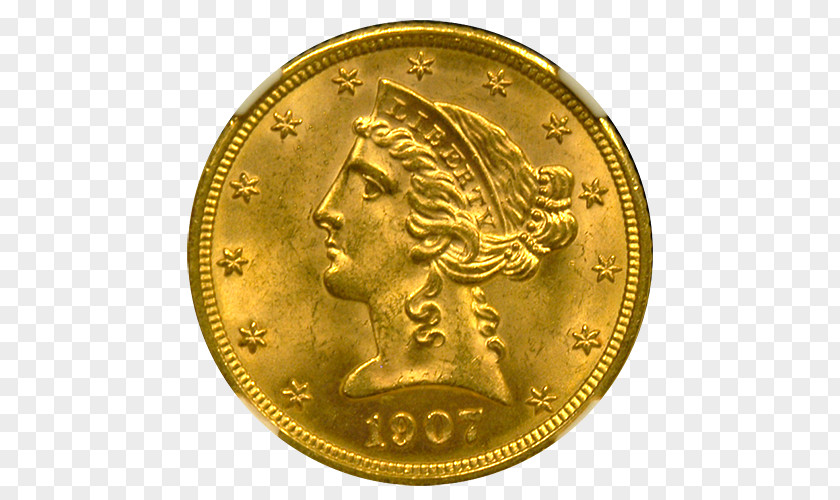 5 Dime Coin Gold American Eagle PNG