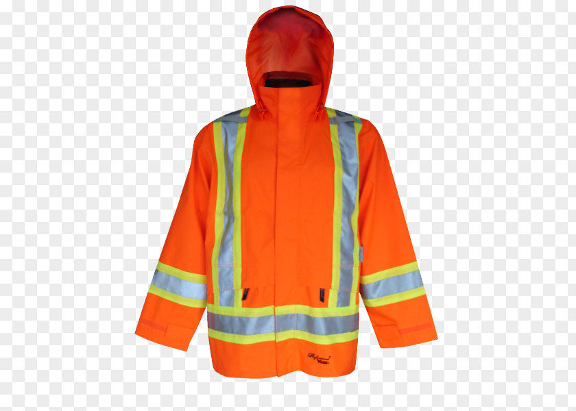 Vis With Green Back Hoodie T-shirt Raincoat High-visibility Clothing Uniform PNG