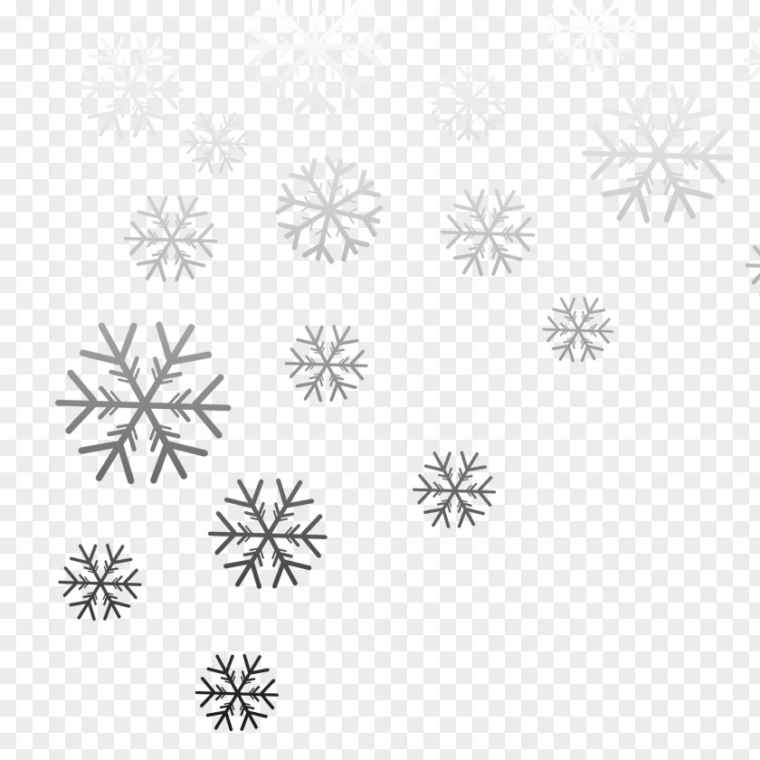 Black And White Gradient Snowflakes Snowflake Computer File PNG