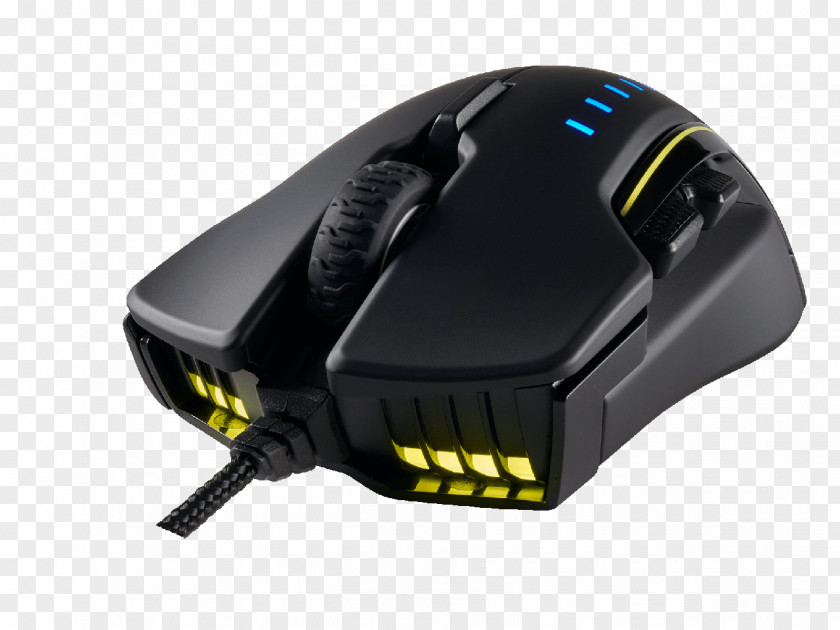 Computer Mouse Black USB Gaming Optical Corsair Glaive RGB Backlit Components PNG