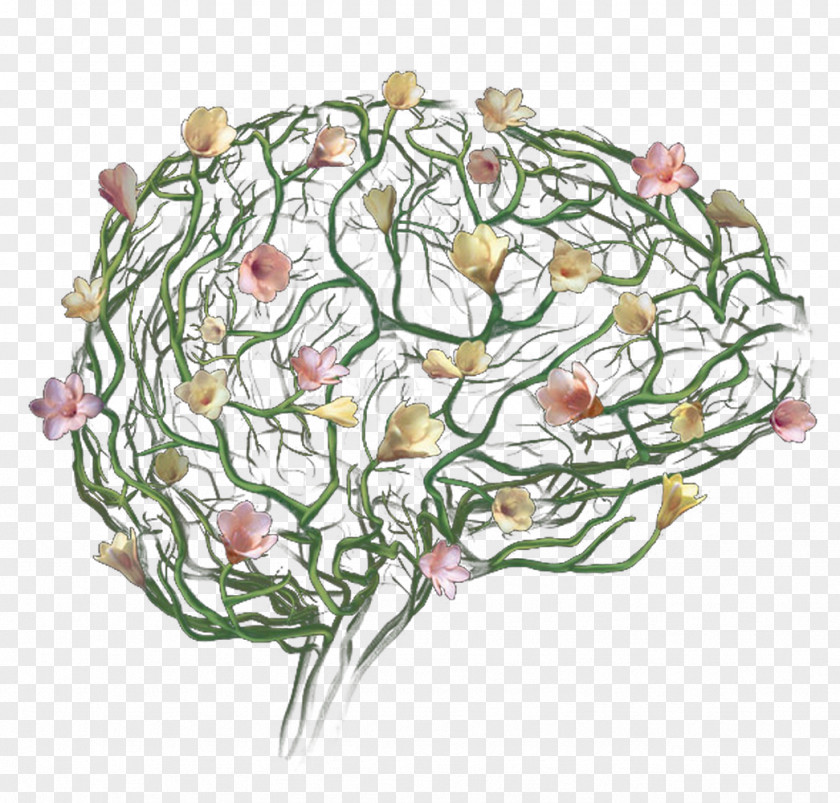 Creative Human Brain Floral Design Agy PNG