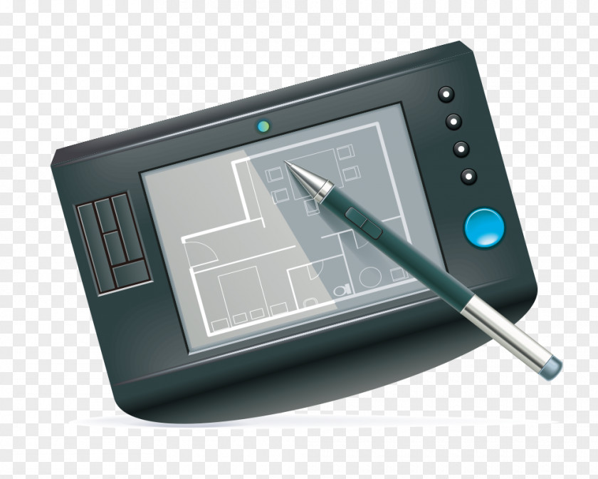 Hand-painted Tablet Building Royalty-free Drawing Icon PNG