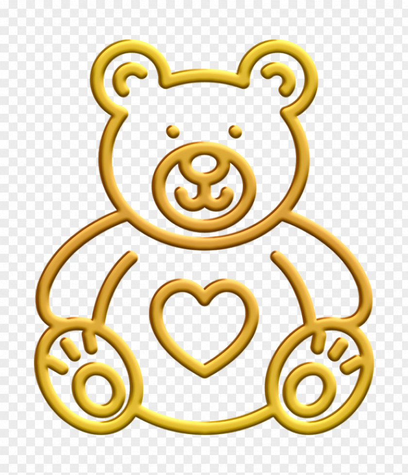 Lovely Teddy Bear Icon Saint Valentine Lineal Heart PNG