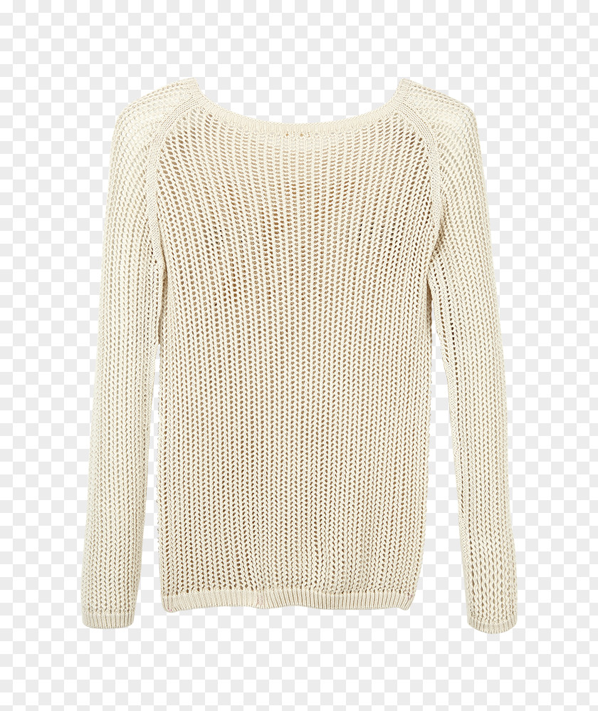 Pullover Sleeve Beige Shoulder Sweater Wool PNG