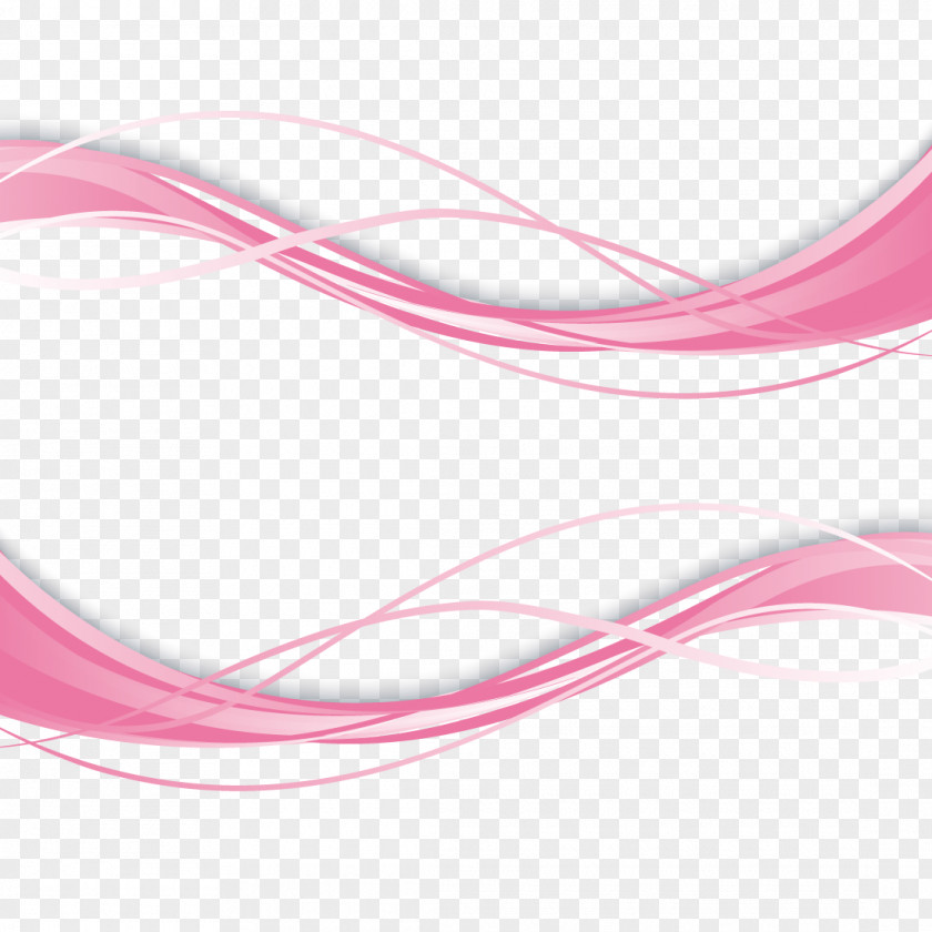Pink Wave Curve Vector Euclidean PNG