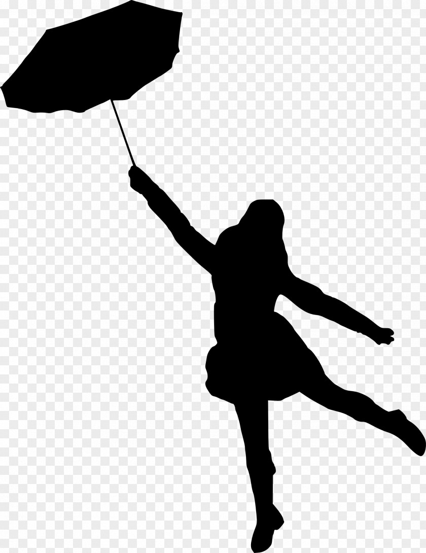 Umbrella Silhouette Woman PNG