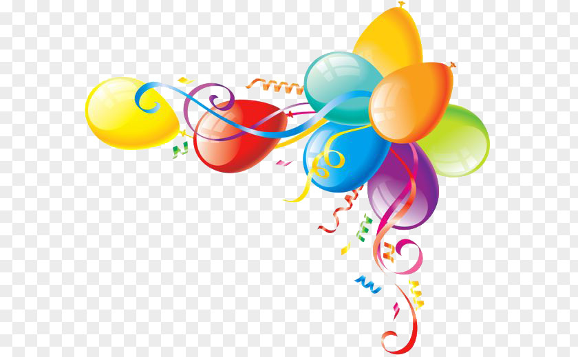 Birthday Party Balloon Ribbon Clip Art PNG
