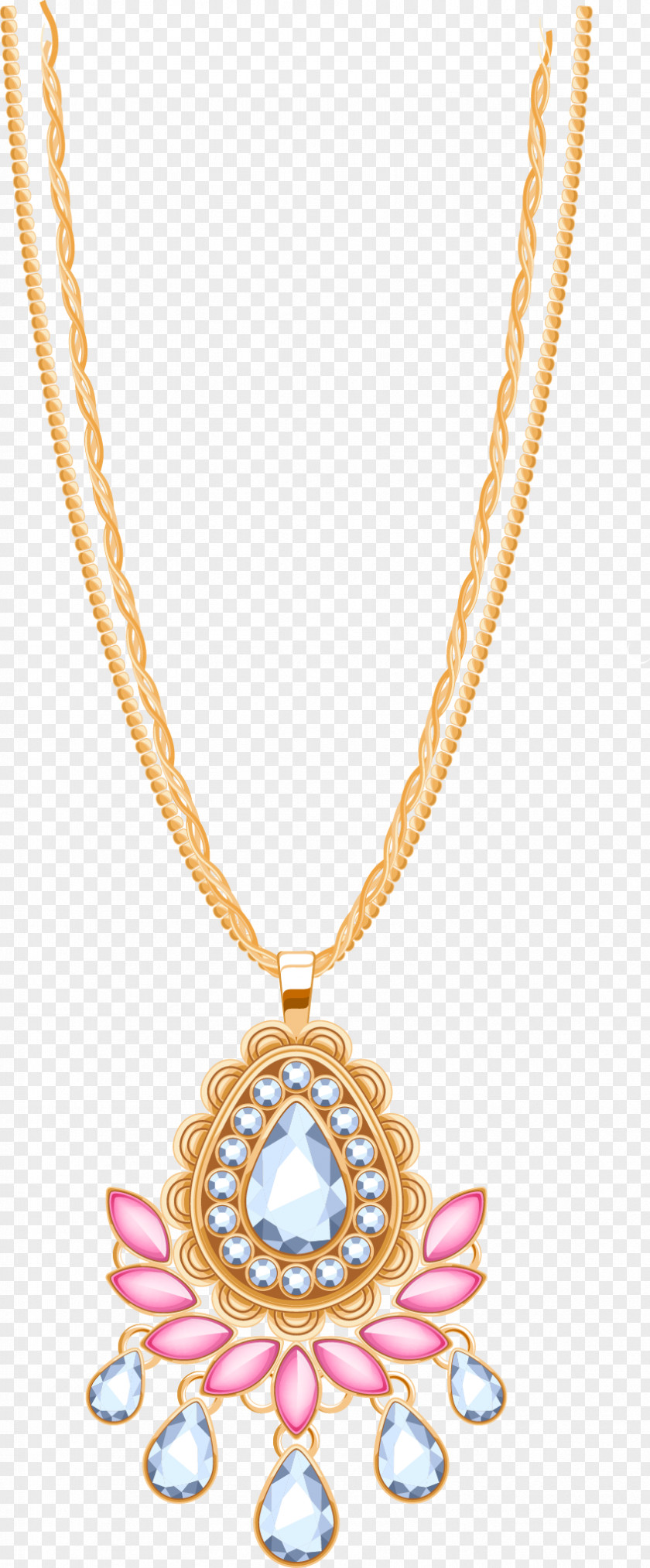 Dazzling Jewelry Diamond Necklace Jewellery Pendant Chain Gemstone PNG