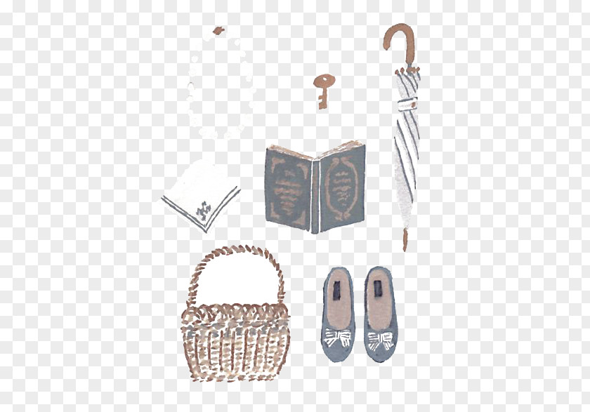 Hand-painted Vintage Items Illustration PNG