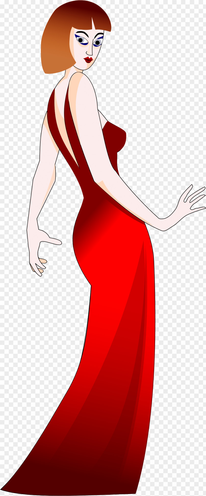 Popular Woman Dress Fashion Clip Art PNG