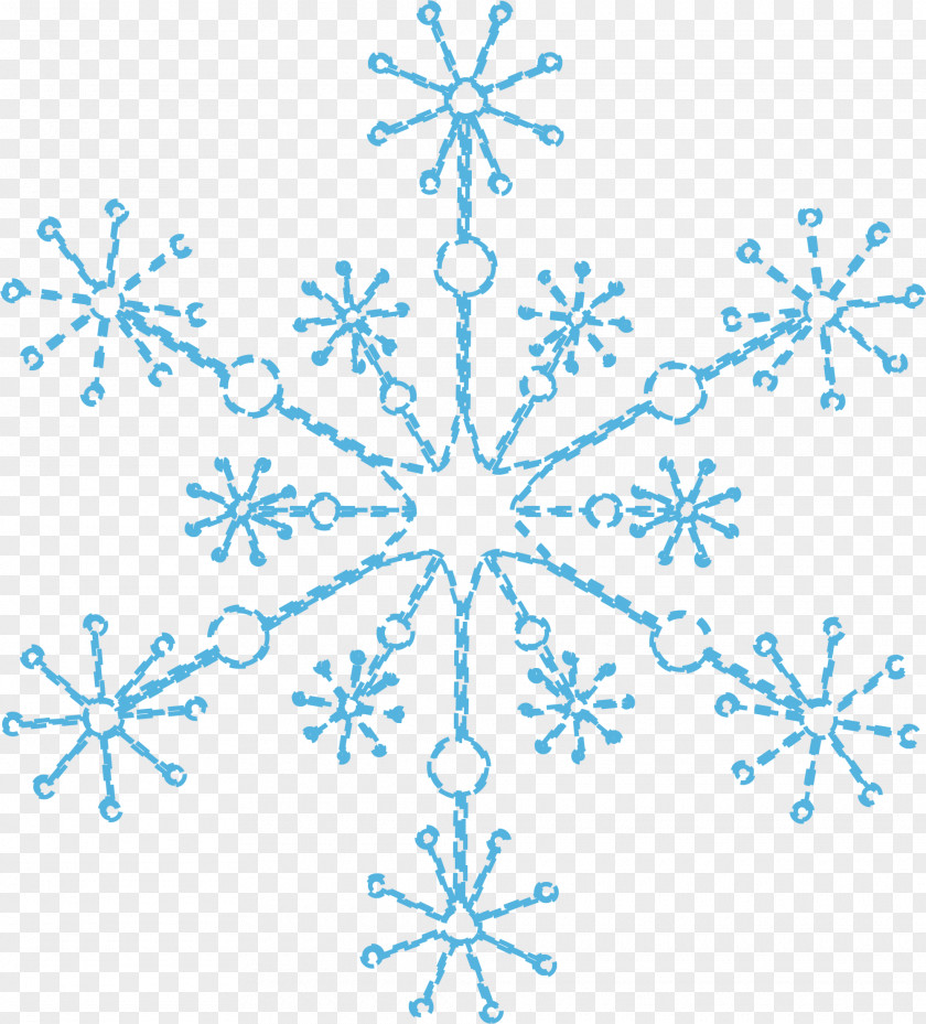 Hand Painted Blue Snowflake PNG