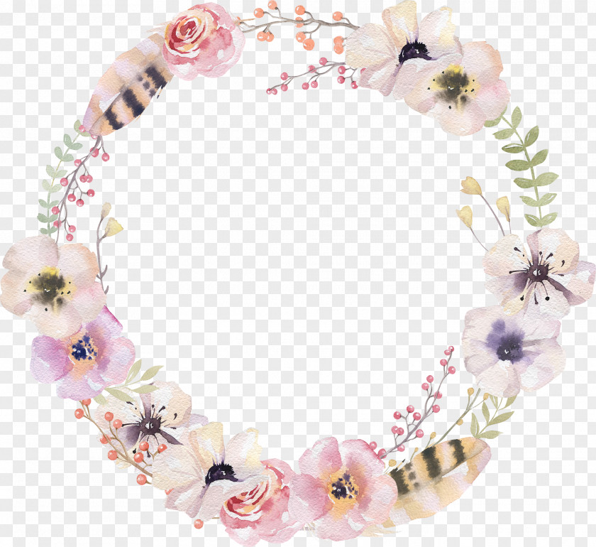 Hand-painted Flower Circle Wedding Invitation Stock Photography Watercolor Painting Wreath PNG