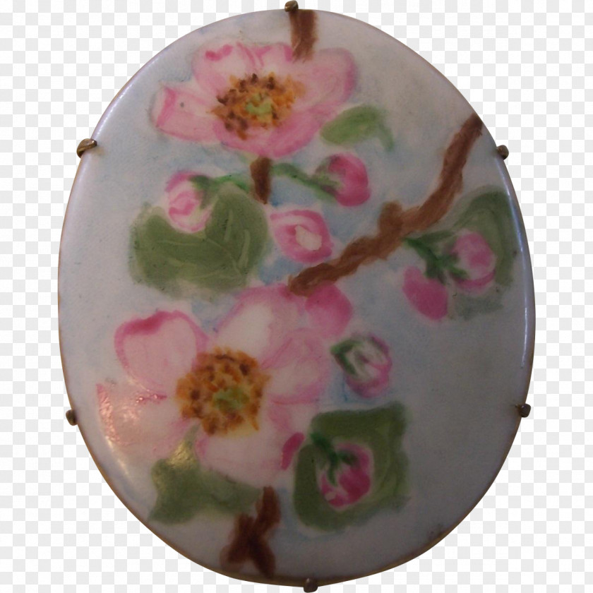 Hand-painted Flowers Decorated Christmas Ornament Flower Pink M PNG