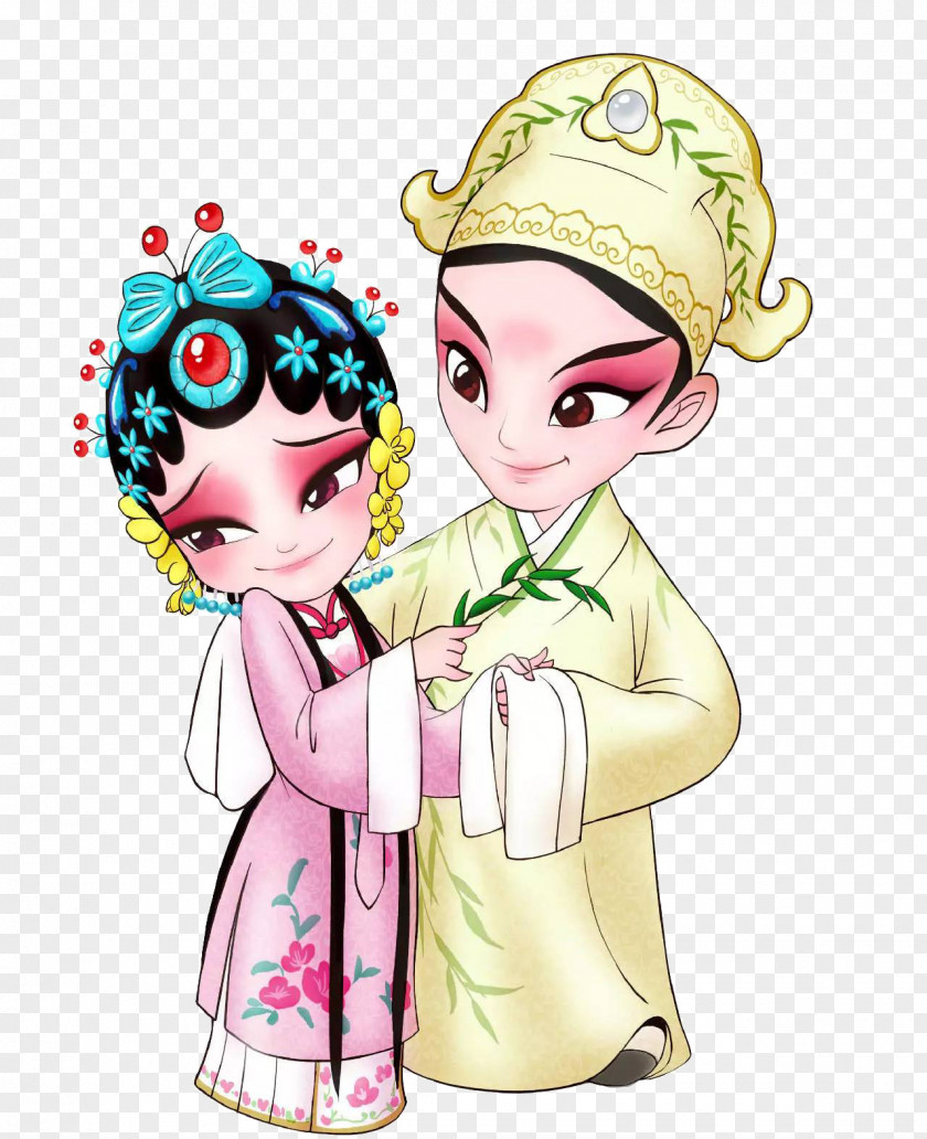 Kunqu Avatar Dress Cartoon Chinese Opera Illustration PNG