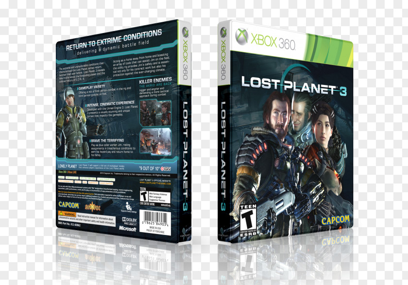 Xbox 360 Lost Planet 3 2 Video Game Cover Art PNG