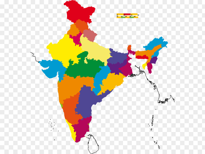 Color Map Gurugram States And Territories Of India Vector PNG