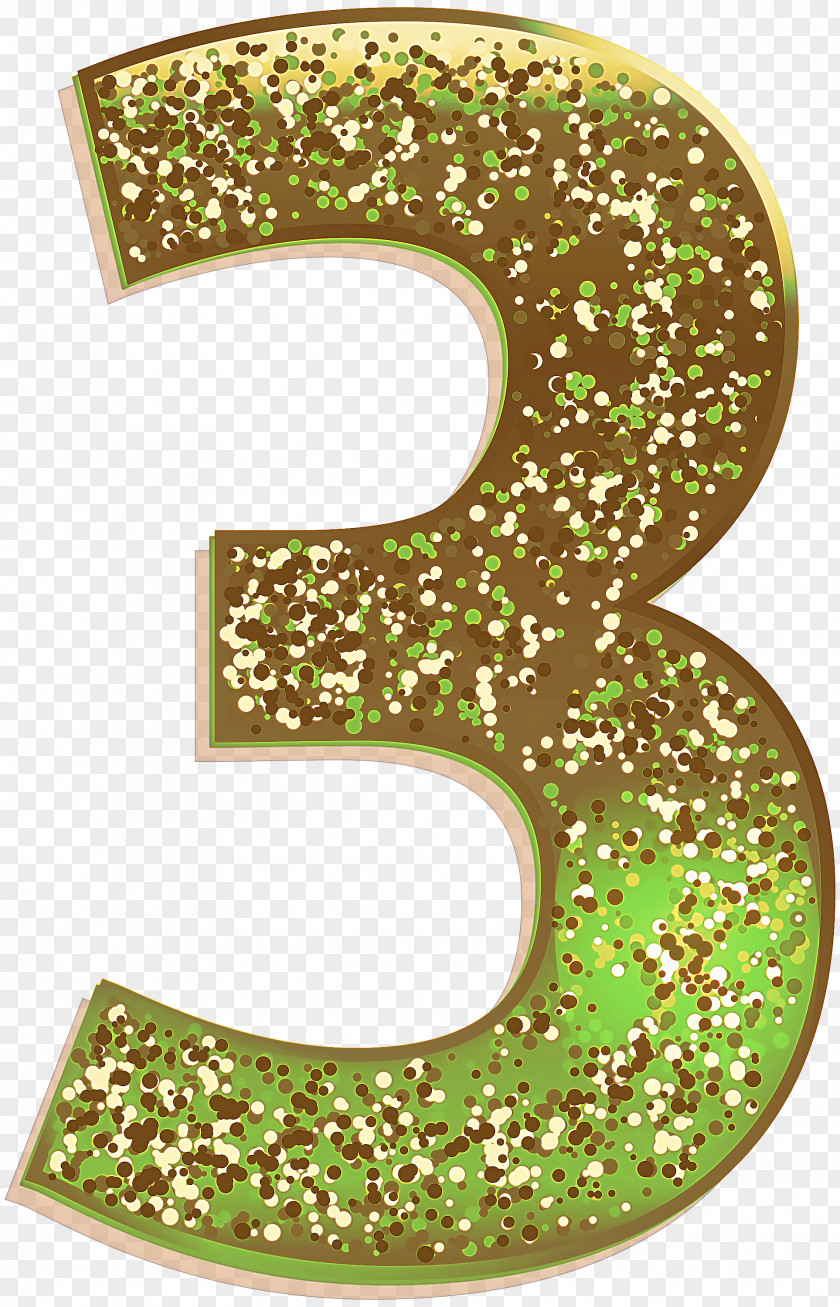 Glitter Symbol Green Number Font PNG