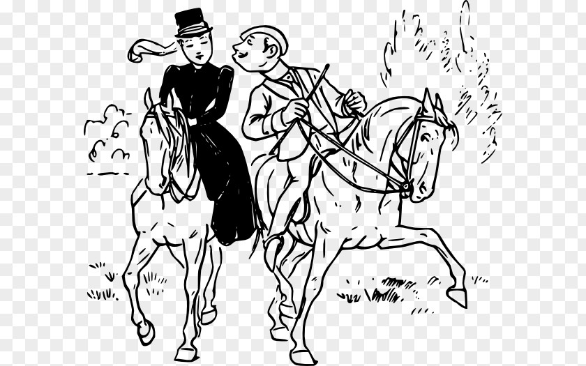 Cartoon Couple Vector Material Horse Equestrian Clip Art PNG