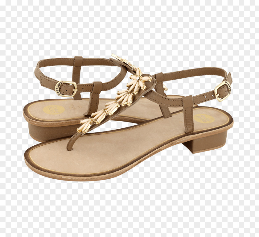 Sandal Slide Shoe Beige PNG