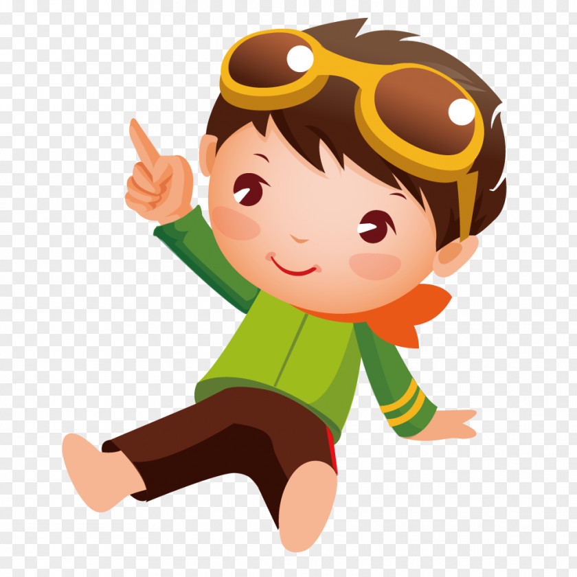 The Boy Pointed To Sky. Royalty-free Clip Art PNG