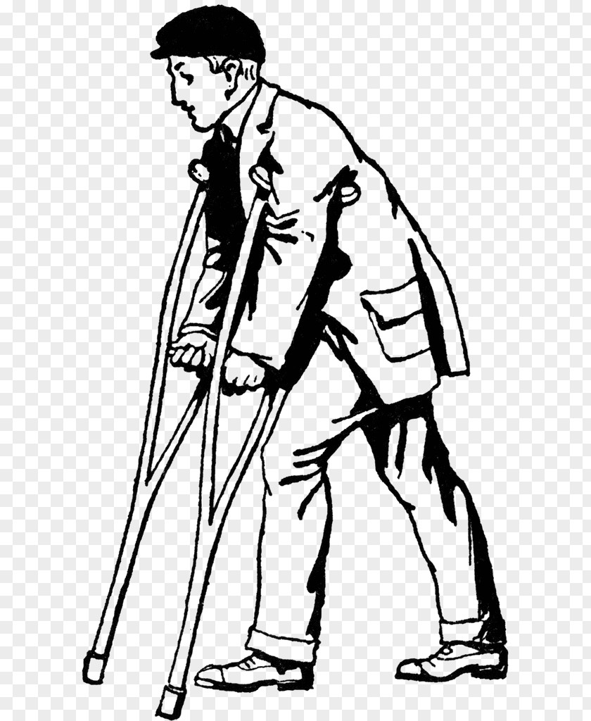 Child Crutch Clip Art Image Drawing PNG