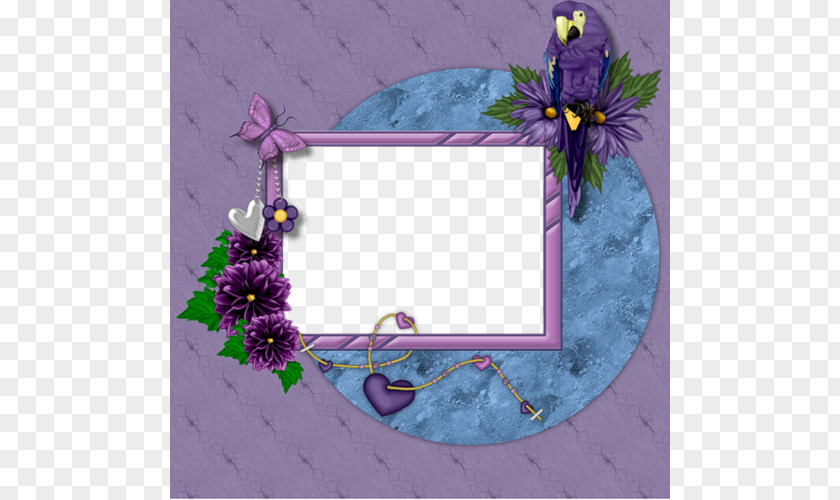 Dream Purple Flowers Frame Material Picture Frames Painting PNG