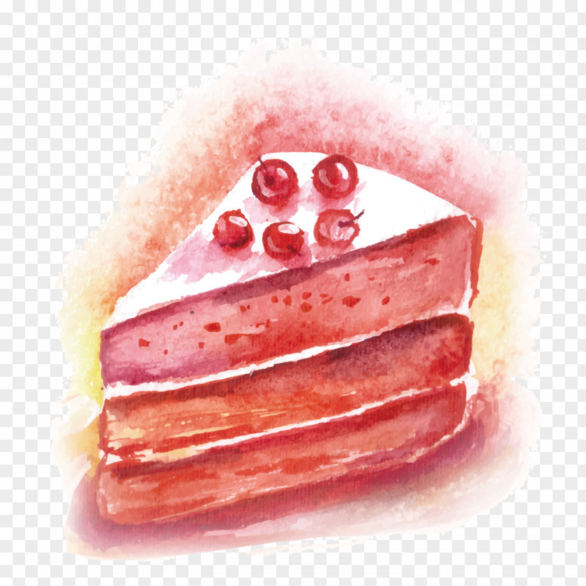 Hand-painted Strawberry Cake Gourmet Material Torte Birthday PNG