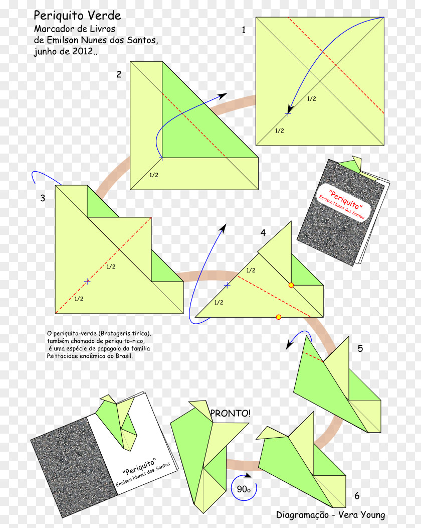 Marcador Origami Paper Craft Diagram PNG