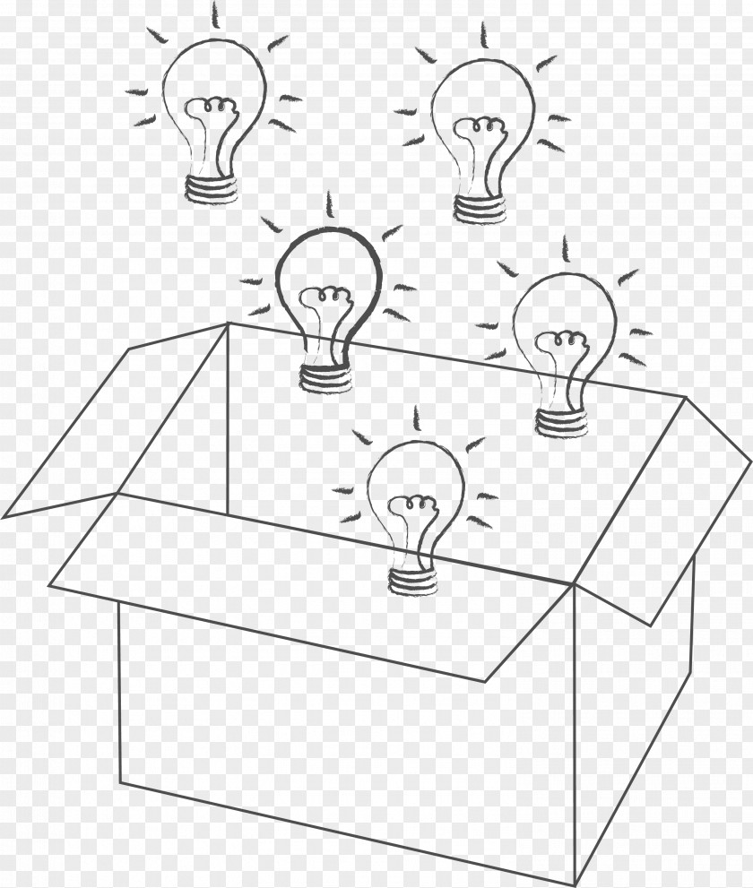 Black Line Light Bulb Box Incandescent Lighting PNG