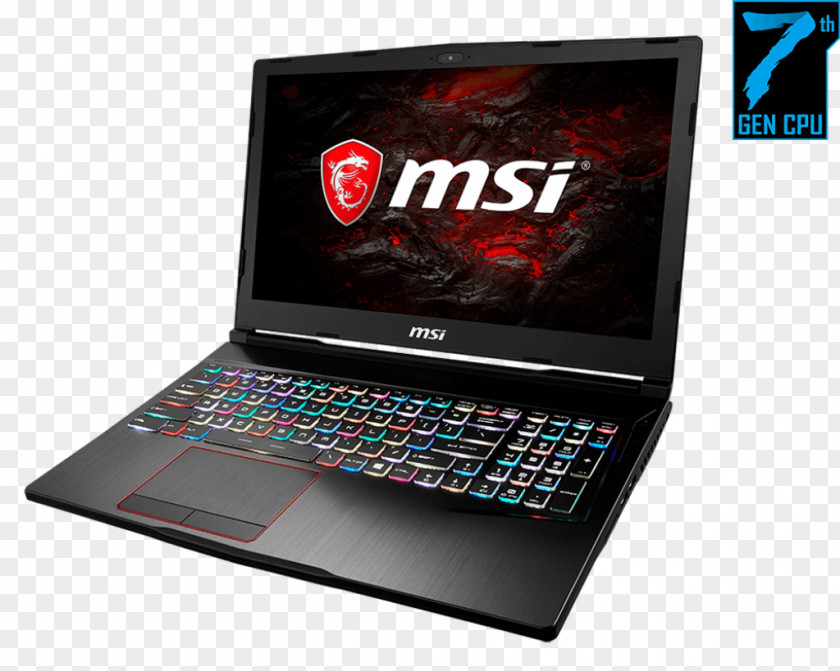 Laptop MSI Intel Core I7 Computer PNG