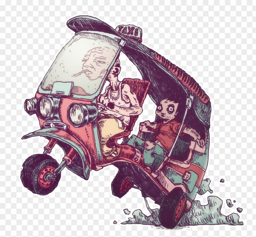 Tuk Taxi Auto Rickshaw Drawing Art Sketch PNG