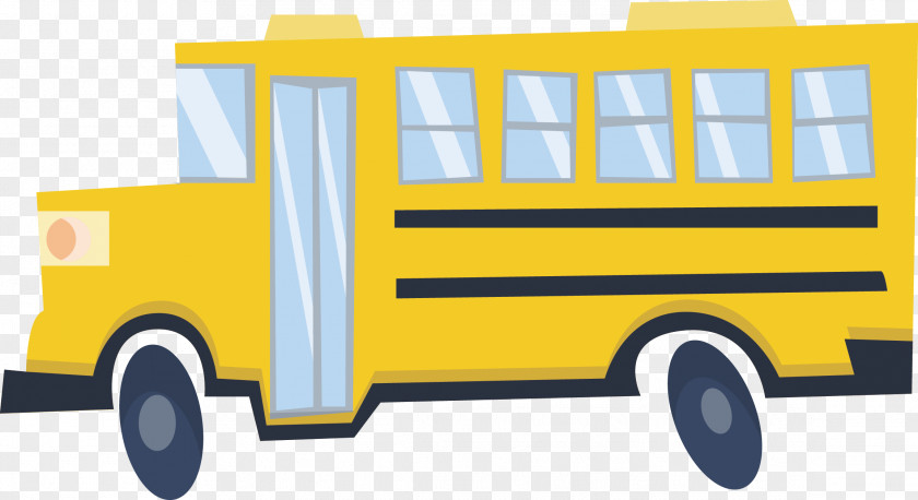 Yellow Bus Vector School Illustration PNG