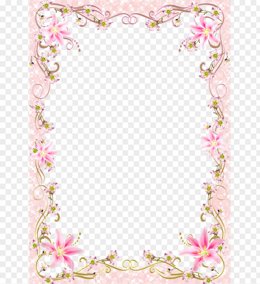 Pink Flowers Border PNG flowers border clipart PNG