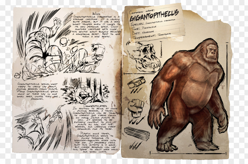 Dinosaur ARK: Survival Evolved Ape Gigantopithecus Bigfoot PNG