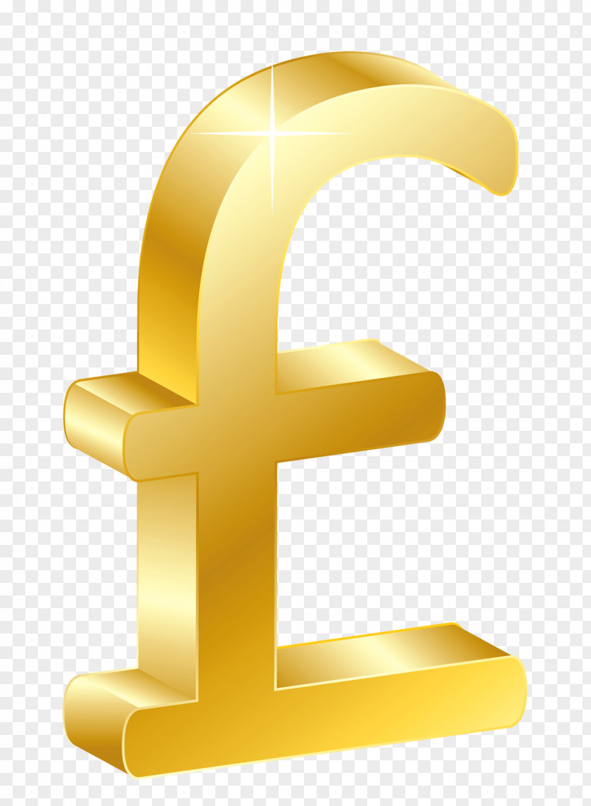 3D Gold UK Pound Clipart Money Sterling Clip Art PNG