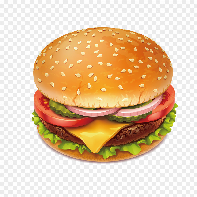 Delicious And Attractive Burger Hamburger Cheeseburger Slider Veggie Onion Ring PNG