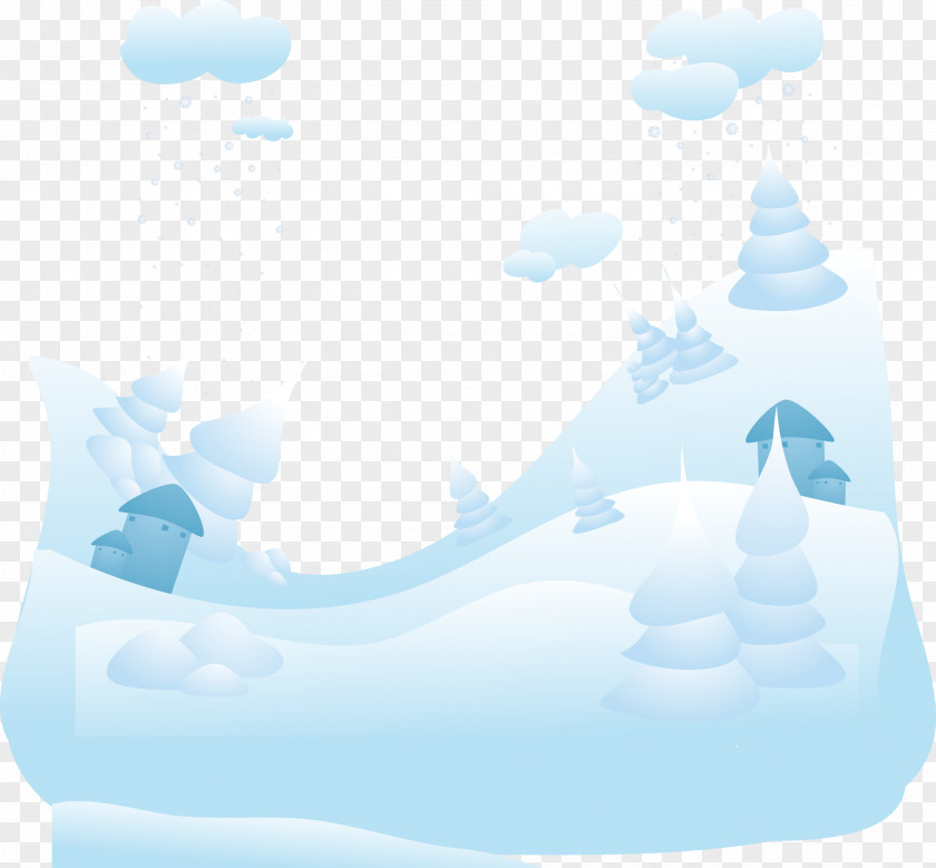 Snowy Winter Landscape Background PNG